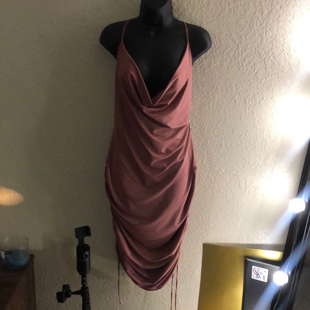 Know Your Worth Ruched Dress - Mauve